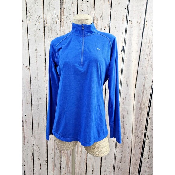 ALK Women's L Merino Blend Paradox Long Sleeve 1/4 Zip Pullover Sweater Lt Wt - Picture 2 of 11